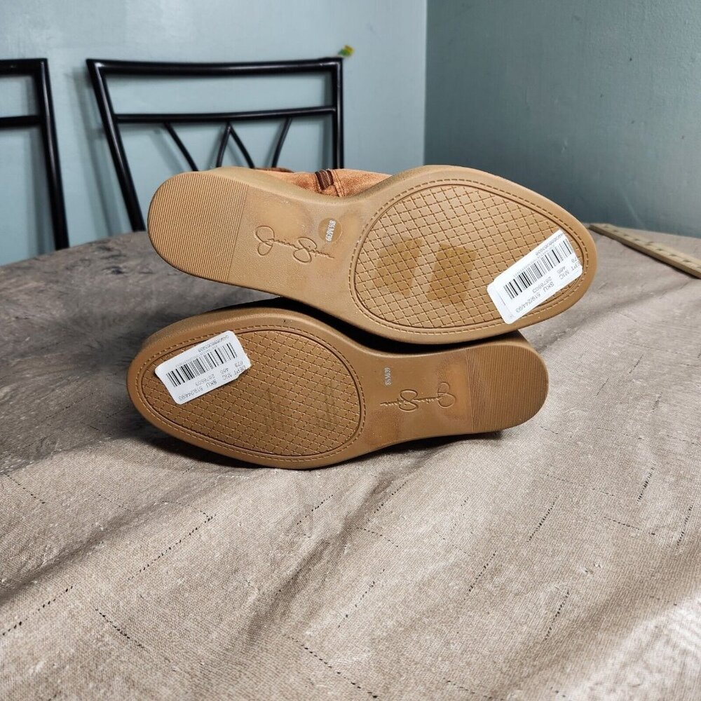 Jessica Simpson Women's Size 9 M Maelyn Wedge Booties Caramel  Leather Suede 645 - Picture 9 of 11